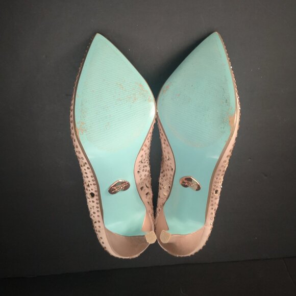 Betsey Johnson Emili Ladies Size 7M Rose Gold Stilettos w/Rhinestones & Cut Outs - Picture 8 of 8